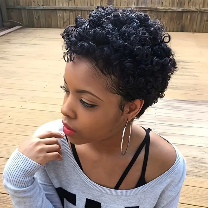 curly pixie cut black women