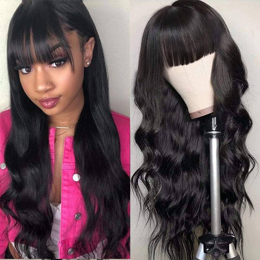 human hair wigs with bangs