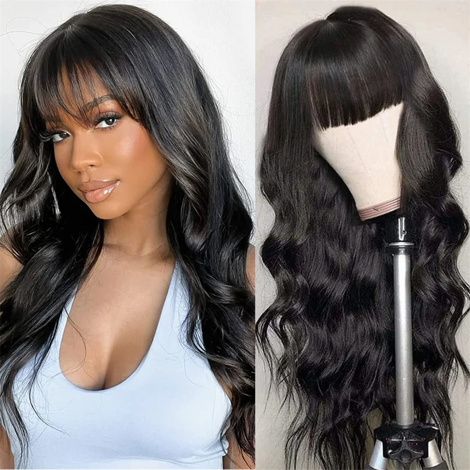 human hair wigs with bangs