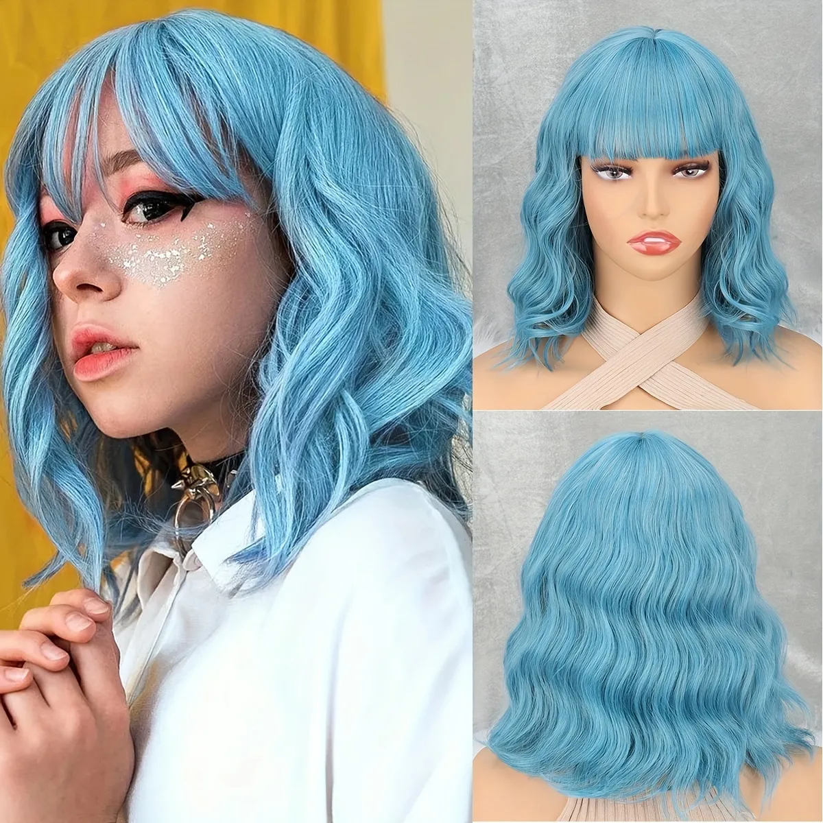 blue wig