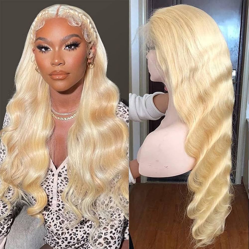 blonde curly wig