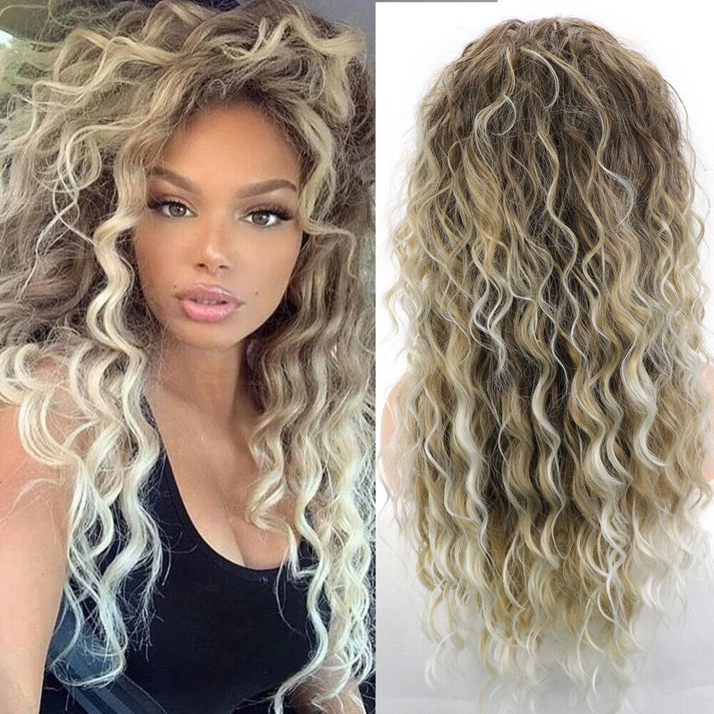 blonde curly wig