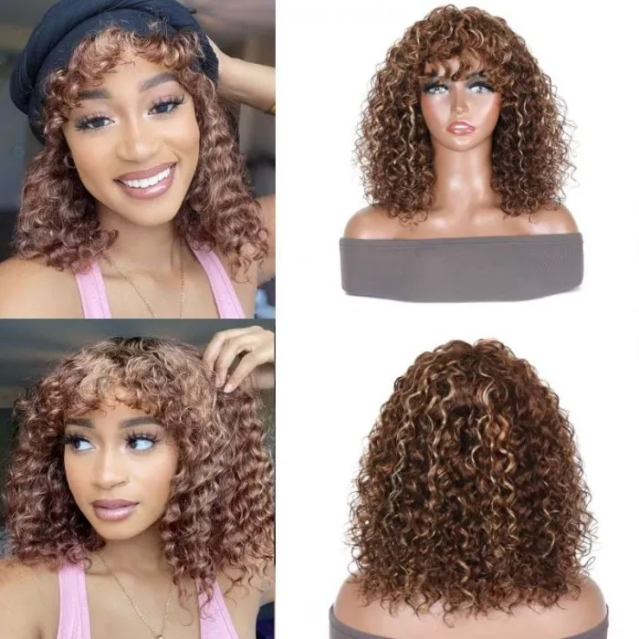  Curly Wig with Bangs