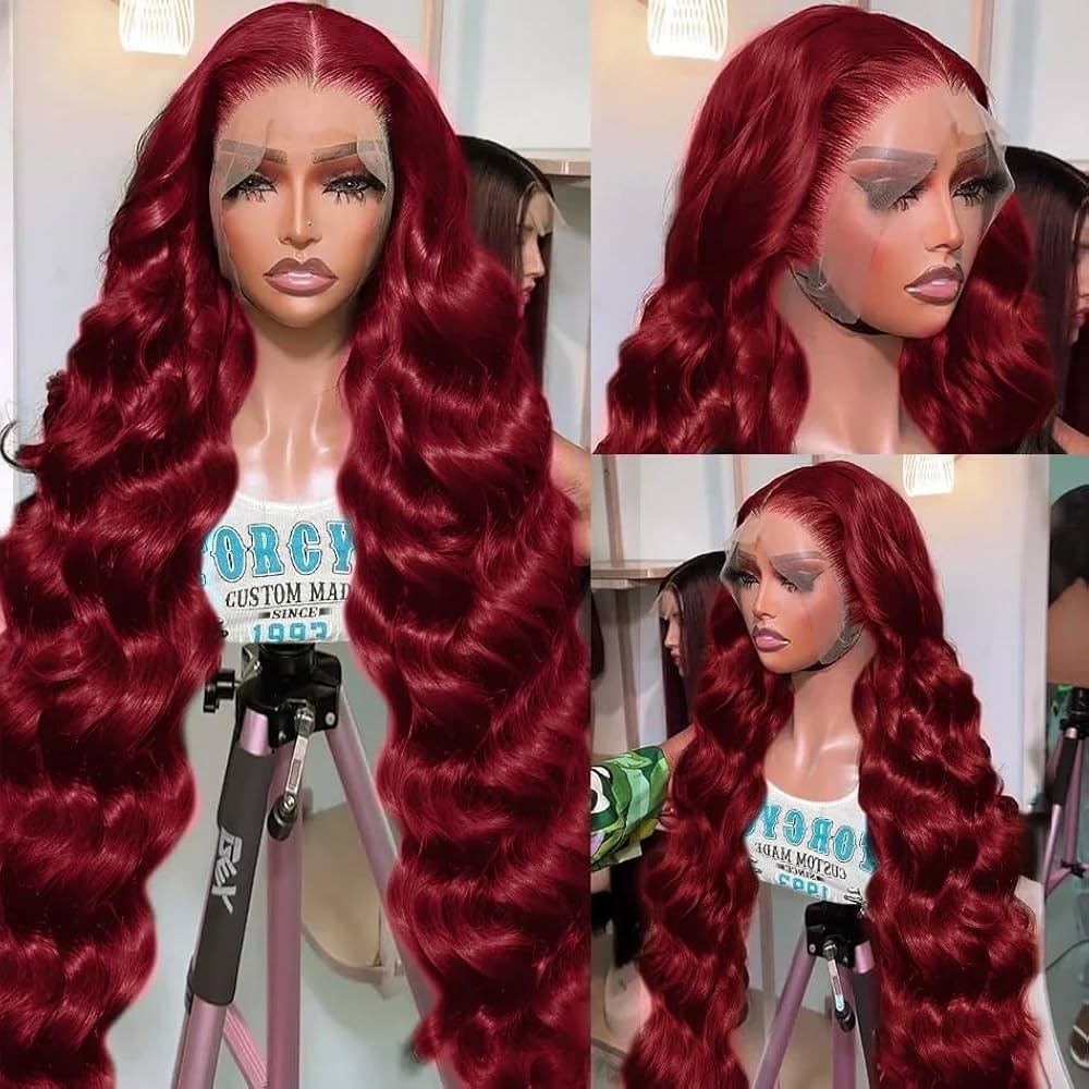 red lace front wigs