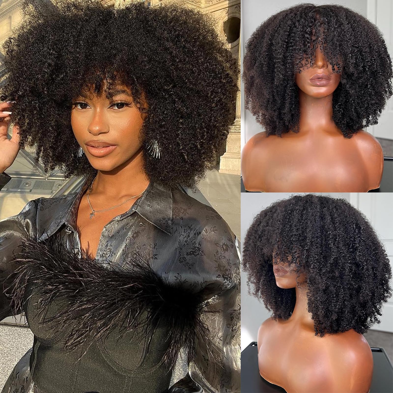 black curly wig