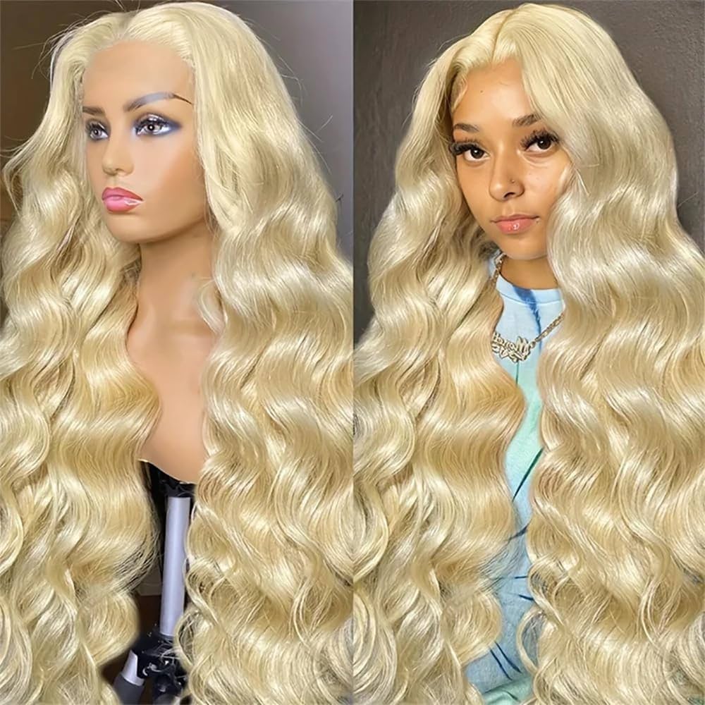 blonde curly wig