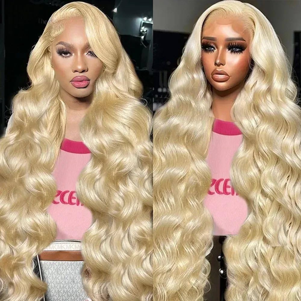 blonde curly wig