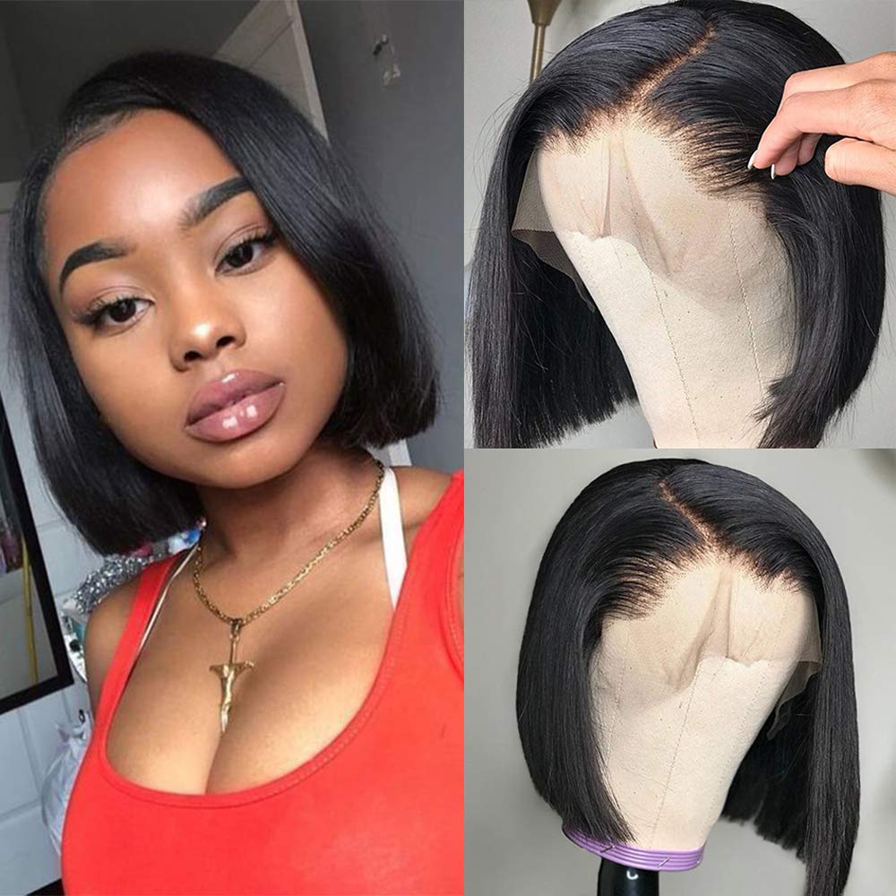 short black wig