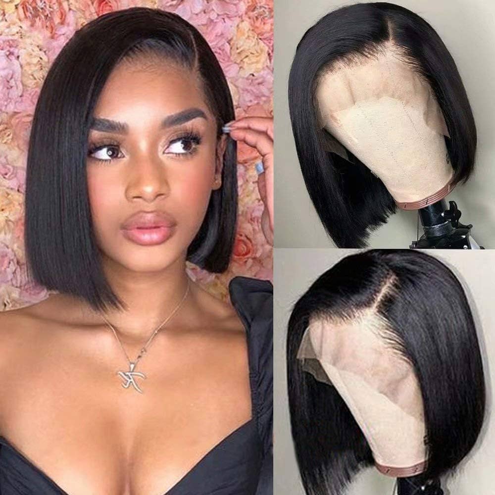 short black wig