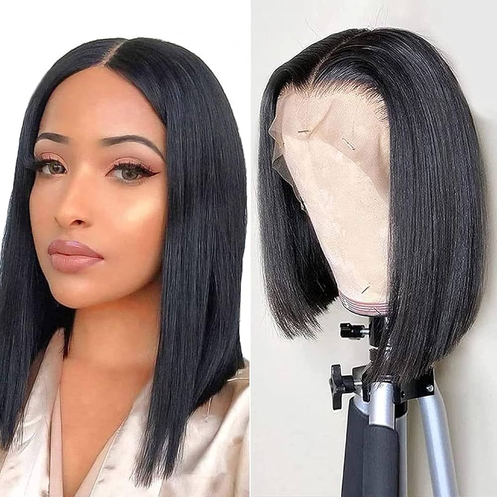 short black wig