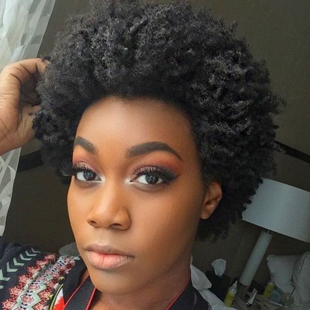 natural short haircut afro woman