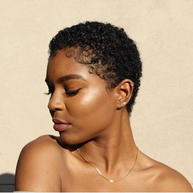 natural short haircut afro woman