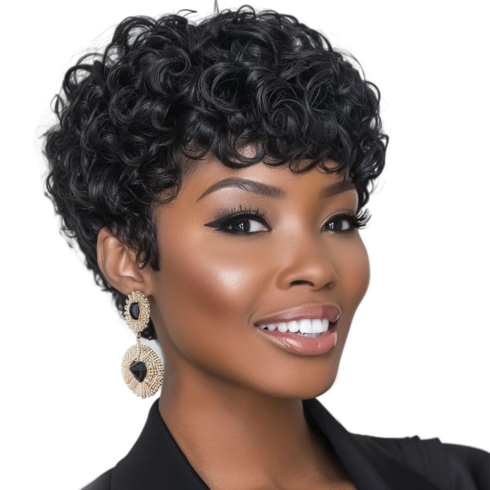 natural short haircut afro woman